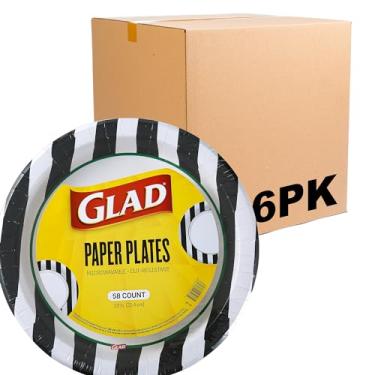 Imagem de Glad Pratos de papel descartáveis para uso diário com design de árbitro de futebol americano | Pratos de papel resistentes a cortes e micro-ondas para todos os alimentos e uso diário | 25 cm, 58