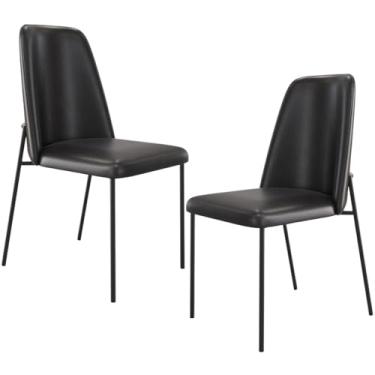 Imagem de Kit 02 Cadeiras Decorativa Estofada Para Sala De Jantar Bella L02 Couríssimo Preto - Lyam Decor