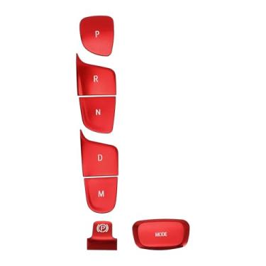 Imagem de TUCKBOLD Capa de interruptor de botão de painel de freio de mão para Buick Envision 2021-2023 console central acabamento interior tampa de botão decoração vermelha 1 conjunto