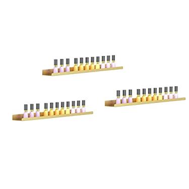 Imagem de Conjunto de 3 prateleiras de metal de metal para esmaltes e óleos essenciais, prateleiras para exibição de esmaltes e óleos essenciais, suporte para potes de especiarias de cozinha, 3 peças de bordas