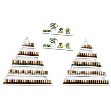 Imagem de Prateleiras de metal para guardar esmaltes de parede, prateleira de esmalte de metal, 5 camadas, prateleira de exibição de óleo essencial, loja de salão de unhas, prateleira de exibição triangular