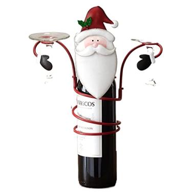 Imagem de Suporte de copo de vinho de Natal Suporte de vidro de garrafa de vinho de Natal Suporte de vidro de metal artesanato decorações ornamentos festivos prateleira de vinho (Cor: Tipo 2) (Tipo 1)