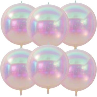 Imagem de Kit 10 Balões Orbz Nacarado 22" (55 cm) Branco Perolado – Balão Foil Inflável com Ar ou Hélio – Decoração de Festa, Casamento, Painel, Arco ou Mesa