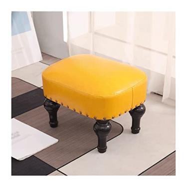 Imagem de Banqueta de apoio para os pés/descanso para os pés banco pequeno para uso doméstico, sala de estar, banco pequeno, banco de mesa de chá, banquinho de couro pequeno, banquinho para pés (cor: vermelho1