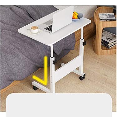 Imagem de Mesa de laptop móvel, mesa lateral móvel, mesa de laptop, suporte ajustável para laptop para escritório em casa (cor branca, tamanho único)
