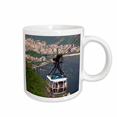 Imagem de 3dRose Caneca de cerâmica Rio De Janeiro, Cable Car, Pico de Açúcar Brasil-Sa04 Dfr0075-David R Frazier, 325 ml, branca