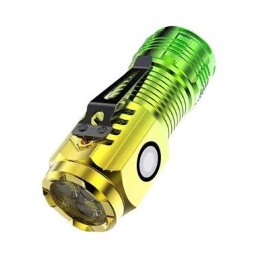 Imagem de Lanterna Mini Recarregável À Prova d'Água Com 3 LEDs E Clipe Para Cane