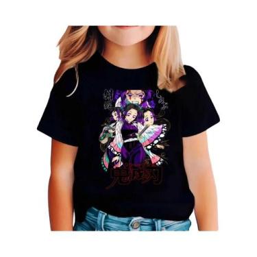 Imagem de Camiseta Infantil Demon Slayer Anime Cartoon Manga Curta Meninos Menin