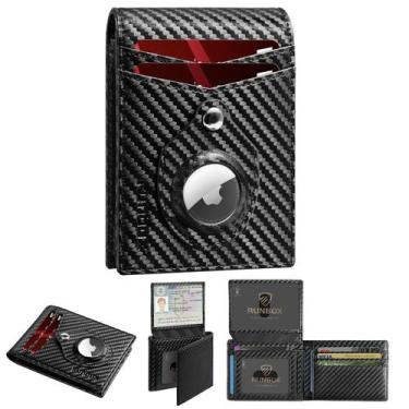 Imagem de Cartera RUNBOX Slim RFID de cuero con soporte para AirTag y 15 ranuras