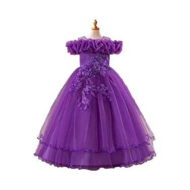 Imagem de Vestido Floral De Malha Branco Para Meninas, Vestido Formal Elegante P