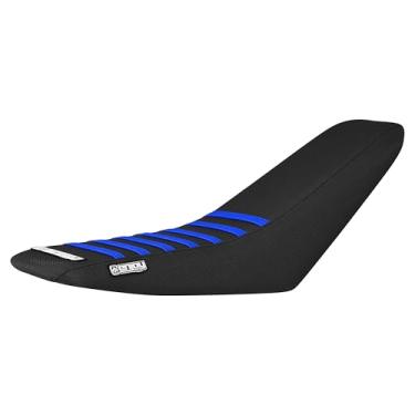 Imagem de Enjoy Mfg Capa de assento - Compatível com Riding Times GT73/GT73 Pro eMoto Bike_#540 (toda preta com costelas azuis TM)