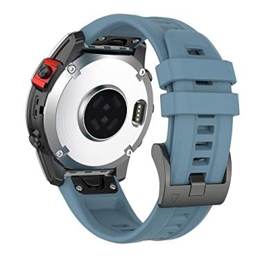 Imagem de BCMCBV Pulseira de relógio de ajuste rápido e fácil para Garmin Enduro/Tactix Delta pulseira para Garmin Descent MK1 MK2 MK2i pulseira 26mm Correa (Cor: ciano, Tamanho: 26mm)