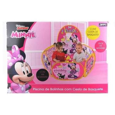 Imagem de Piscina de Bolinhas da Minnie com Cesto de Basquete com 100 Bolinhas -