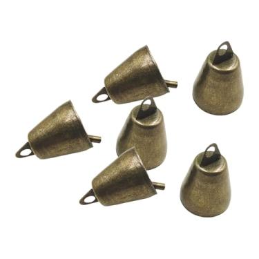 Imagem de Dioche Sinos de Natal Pendurados Decorações Vintage Bronze Metal Sinos de Vaca Conjunto de 6 para Decoração de Férias Guirlanda de árvore de Natal Festa de Casamento de Ferro
