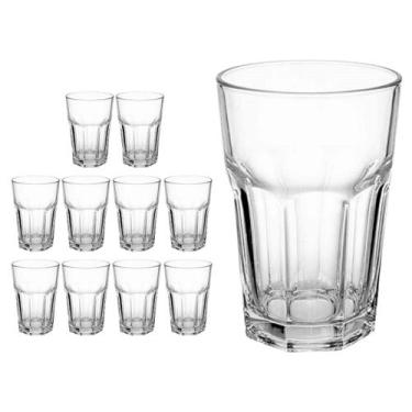 Imagem de 10 Copos Transparentes de Vidro 350 ML Alto Resistência - DONA LAURA
