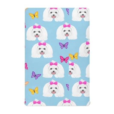 Imagem de SEHANY Lençol de berço de cachorro fofo para meninos e meninas, macio, respirável, elástico, lençol com elástico padrão para bebês de 27 x 99 cm