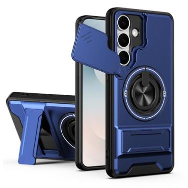 Imagem de SORAKA Capa para Samsung Galaxy S25 FE com suporte,proteção de lente com janela e capa dupla de PC e TPU compatível com suporte magnético para carro