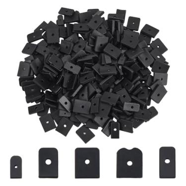 Imagem de NBEADS 250 peças de tampas de extremidade de desossagem de poliéster, 5 tamanhos de tampas de silicone preto pontas de plástico para costura rigilene costurado através do espartilho vestido de noiva