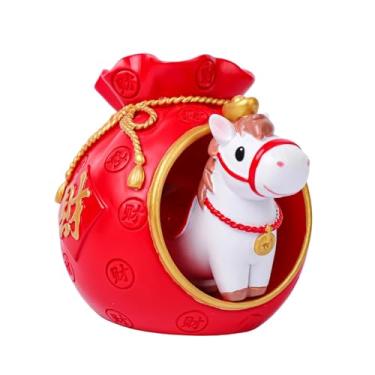 Imagem de Generic Tigela de armazenamento em forma de estátua de cavalo, escultura de pequeno animal em resina, artesanato decorativo para casa ou escritório, Style B