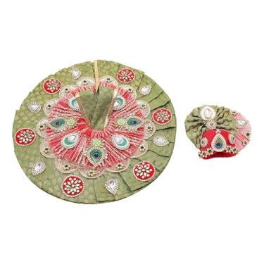 Imagem de Laddu Gopal Vestido Pano Bhagwan Poshak of God Bal Gopal Kanha Kanhaiya Dev Vastra para Estátua de Ídolo de Metal para Decoração Indiana Tradicional Holi Festival de Cores (Tamanho: - 0-1 Nº Dia- 25,4