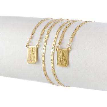Imagem de Escapulário De Ouro 18k 750 N S Aparecida E Sagrado 65 Cm - JOIE JOIAS