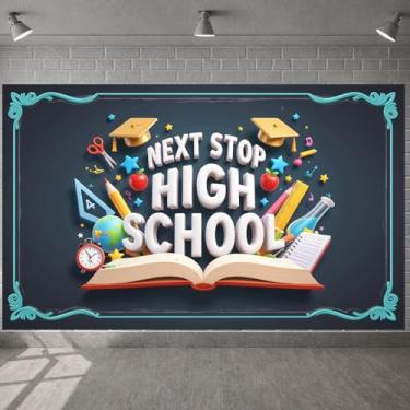 Imagem de Exibição de formatura de ensino médio estilo lousa de graduação para festa de promoção da 8ª série