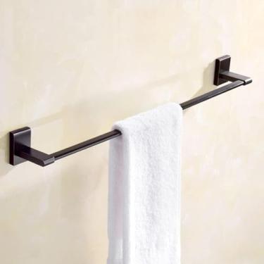 Imagem de 3FLQOOPP Toalheiro preto, toalheiro preto, toalheiro de cobre, suporte único e duplo, ferragens de banheiro, suporte de toalha de banheiro