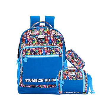 Imagem de Kit Stumble Guys Mochila Costa + Lancheira + Estojo