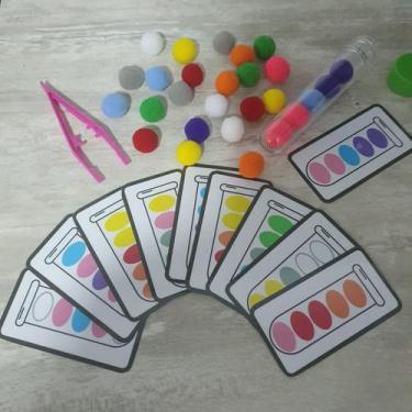 Imagem de Jogo Da Sequência: Pinça Tubete Pompom Cards Plastificados - Paes & Al