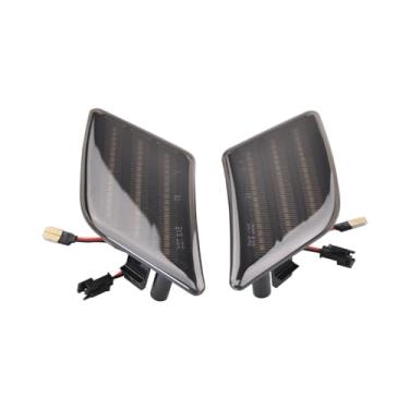 Imagem de Luz de marcador lateral LED para-choque dianteiro luzes laterais acessórios de substituição para W204 C250 C300 C350 C63 R230 SL65 AMG 2008-2014 versão EUA (preto)