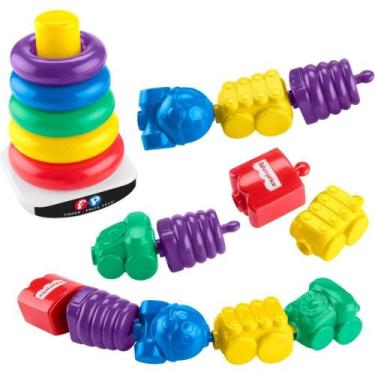 Imagem de Pirâmide de Argolas FISHER-PRICE 80TH Mattel com Figurinhas Coloridas