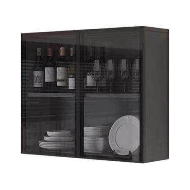 Imagem de Armário de cozinha multicamadas independente com portas de vidro – organizador versátil para armário de parede e banheiro, perfeito para cozinha, despensa, sala de jantar ou lavanderia