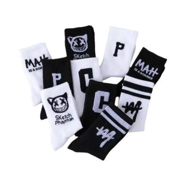 Imagem de Meias De Basquete Respiráveis Para Homens Em Preto E Branco, Moda CHRL