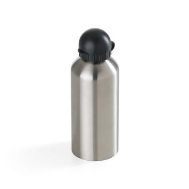 Imagem de Squeeze Em Aço Inox Com Tampa Preta - 600 Ml Welf
