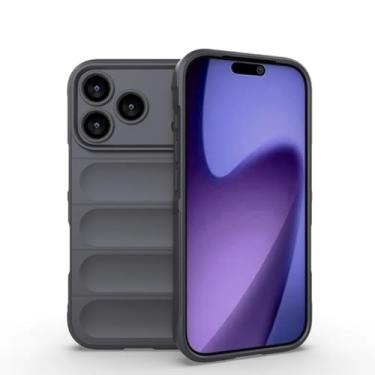 Imagem de Capa protetora macia e resistente a impactos para iPhone Air 16e 16 15 14 13 12 11 Pro Max Plus (para iPhone 16 Pro/Cinza Escuro)