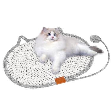 Imagem de Tapete para arranhar gatos – Almofada de algodão para gatos com brinquedo | Jogos de animais de estimação para exercícios, caça, simulação de arranhões, treinamento, sala de estar, viagem, uso ao ar