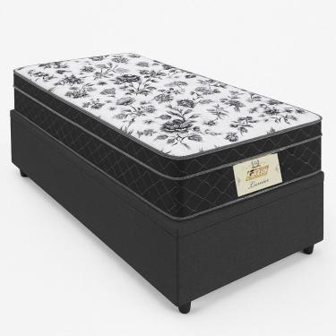 Imagem de Box Baú Solteiro Com Colchão Gazin Molas Bonnel Grafite/preto
