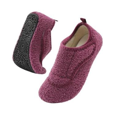 Imagem de Pantufas Femininas Aconchegantes De Pelúcia Quentes E Macias Com Supor