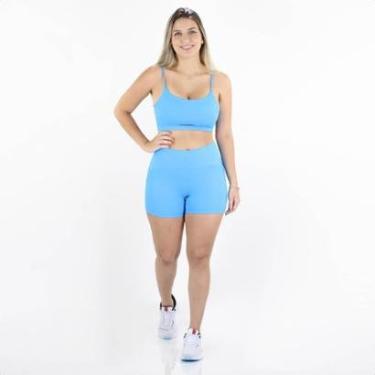Imagem de Bermuda Colcci Sport Canelada Perfect Fit Azul - Feminino-Feminino