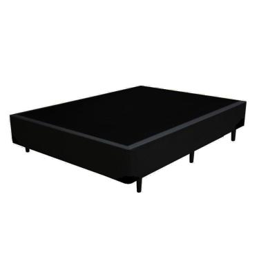 Imagem de Cama Box Casal Colchão Espuma D28 Bambo Branco Ducci + Base Casal Sintético Preto (54x138x188)