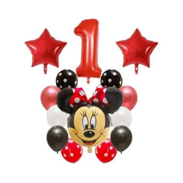 Imagem de Balões Mickey E Minnie Mouse 14pcs Balões De Número Em Folha De Látex 