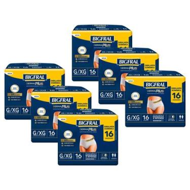 Imagem de Kit 6 Roupas Íntima Bigfral Pants Derma Plus G/EX com 16un cada