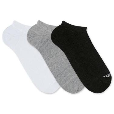 Imagem de Kit Meia Invisível Mash 3 Pares Algodão Sem Cano Esportiva, Cinza clar