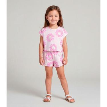Imagem de Conjunto Infantil Feminino Short E Blusa Select Rosa, 6, Rosa
