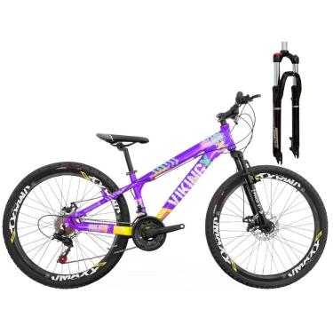 Imagem de Bicicleta Aro 26 Viking Tuff25 21V Freio Disco Susp com Trava Grau