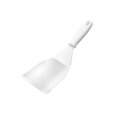 Imagem de Espatula Curva Inox Branca Hamburguer Lanche Chapeiro