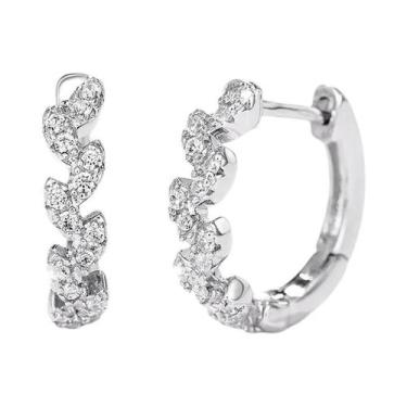 Imagem de Brincos De Argola Unissex Com Zircônia Branca Brilhante, Simples Para 