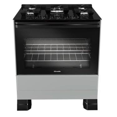 Imagem de Fogão a Gás 5 Bocas Mueller, Mesa de Vidro - MFV5BF, Titanio, Bivolt