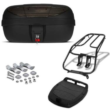 Imagem de Baú Bauleto 45 Litros Pro Tork + Bagageiro Moto, FUME, FAN 125 2005 - 