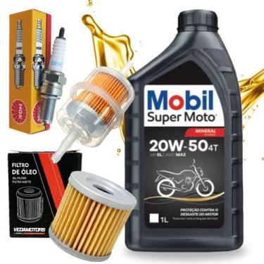Imagem de Kit Revisão Para Suzuki Yes 125 Mobil 20w50 Filtros e Vela Ngk